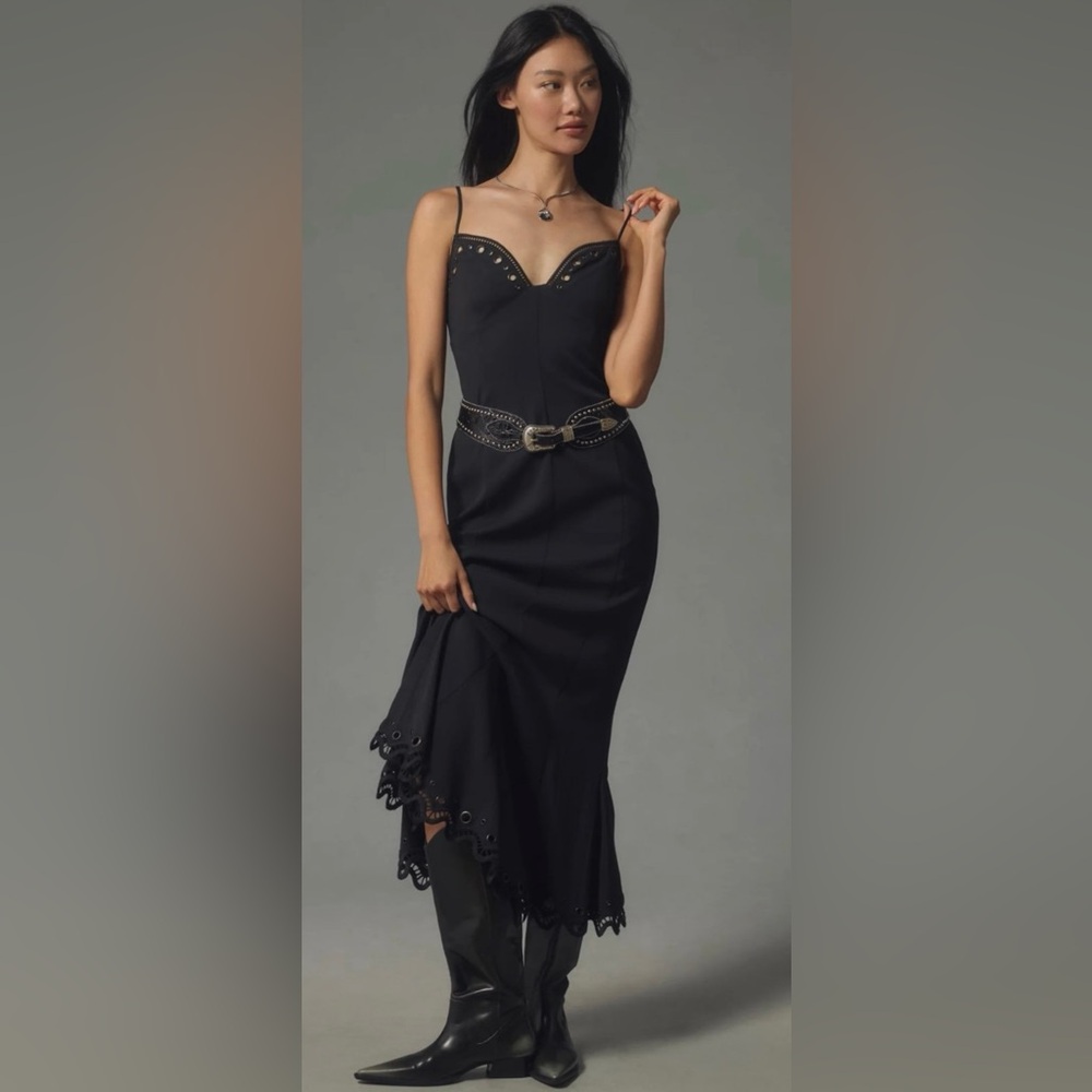 By Anthropologie Sleeveless Sweetheart Midi Dress